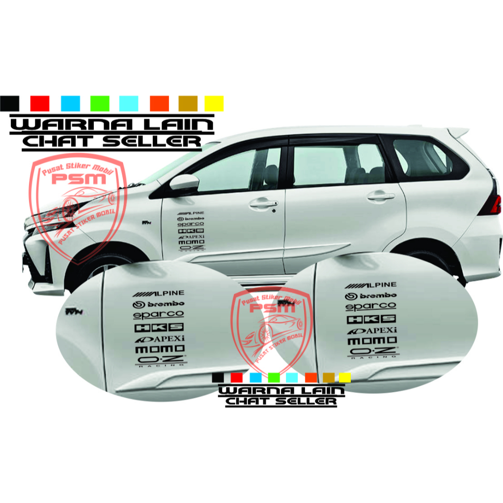 Costum stiker logo sponsor untuk mobil