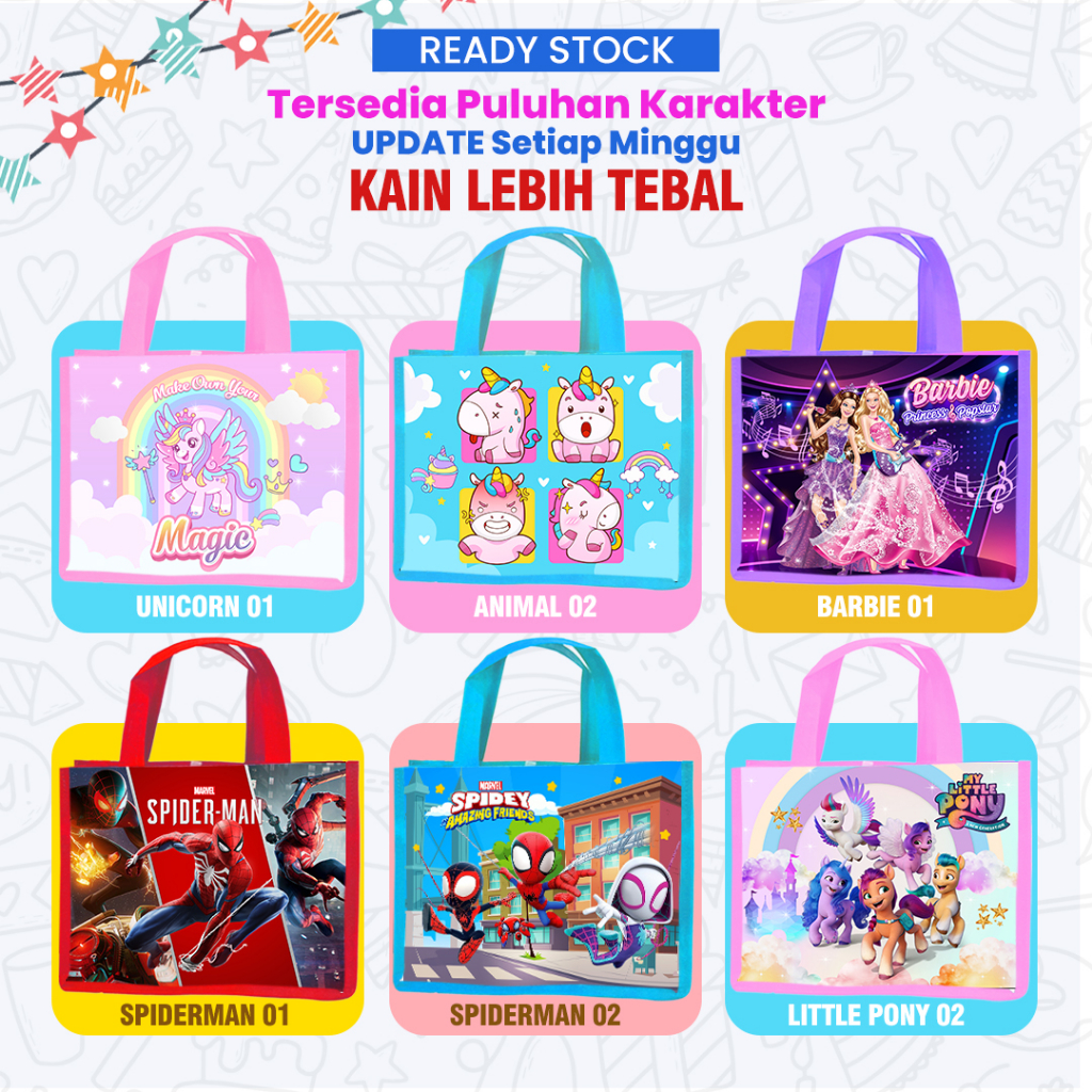 

Tas Ultah Tebal Ready Stock Ukuran KFC / Tas Ulang tahun Anak / Goodie Bag Hampers Souvenir