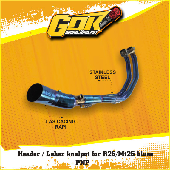 Header / Leher knalpot for R25/Mt25 bluee PNP