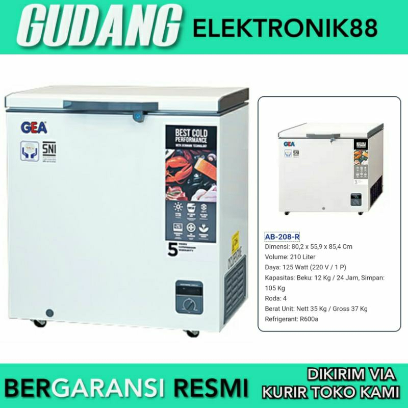 freezer box gea AB208R pembeku chest freezer 210Liter