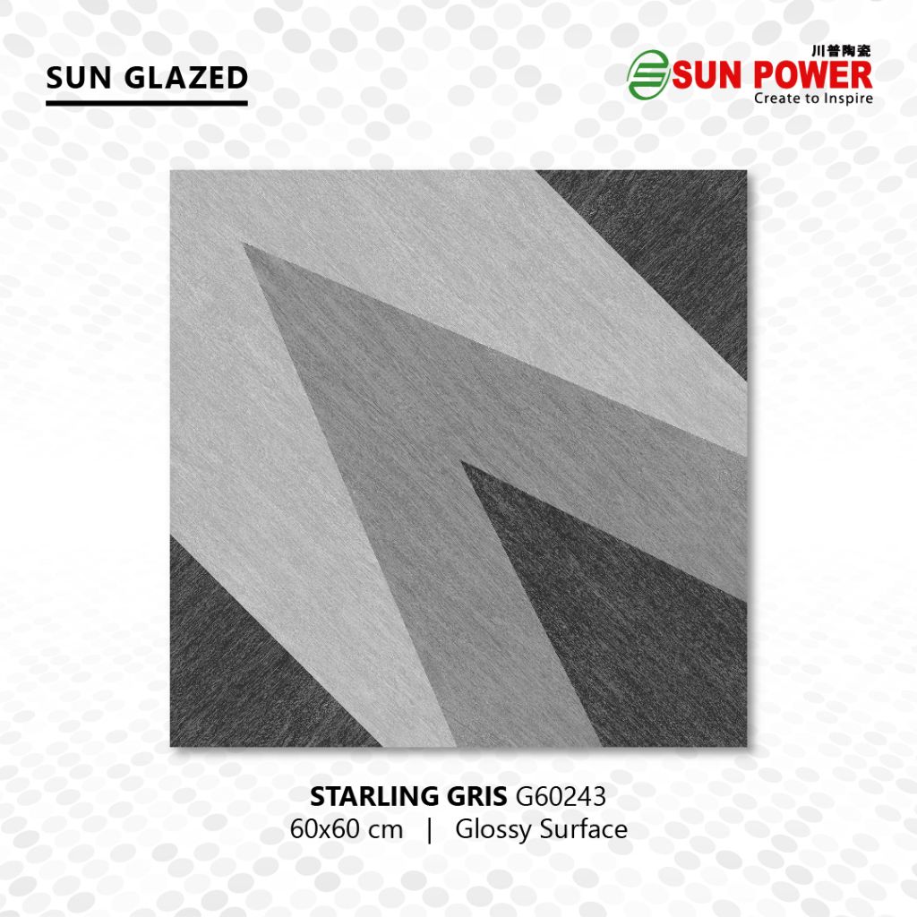 Keramik Lantai Body Putih Glossy - Starling Gris 60x60 | Sun Power