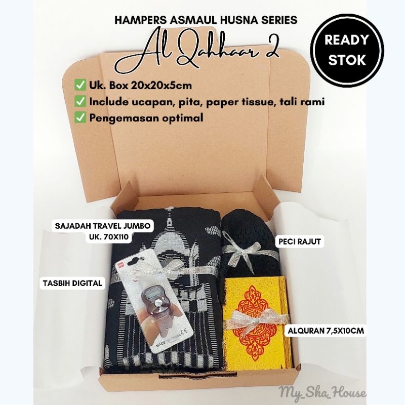 Hampers AL QAHHAAR kado hadiah gift box sajadah alquran tasbih peci souvenir tahlil pengajian haji u