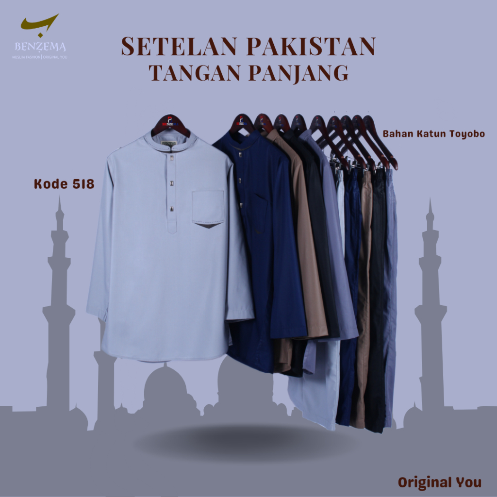 518 Setelan Koko Kurta Lengan Panjang / Setelan Pakistan Lengan Panjang Polos / Koko Kurta Pakistan 