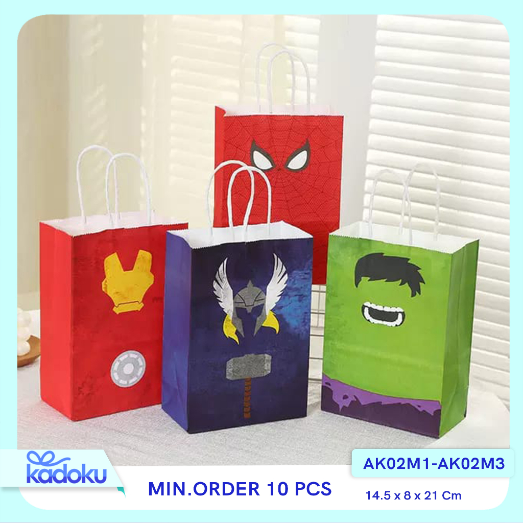 

Paper Bag Karakter / Paper Bag Kartun / Paper Bag Super Hero / Goodie Bag Karakter / Gooodie Bag Kartun I AK02M1-AK02M3