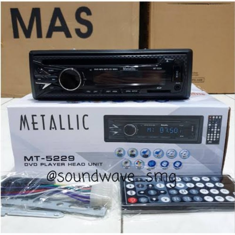METALLIC MT5229 MT 5229 SINGLE DIN CAR TAPE MOBIL DVD MP3 DIVX VCD CD WMA USB RADIO FM PLAYER HEAD U