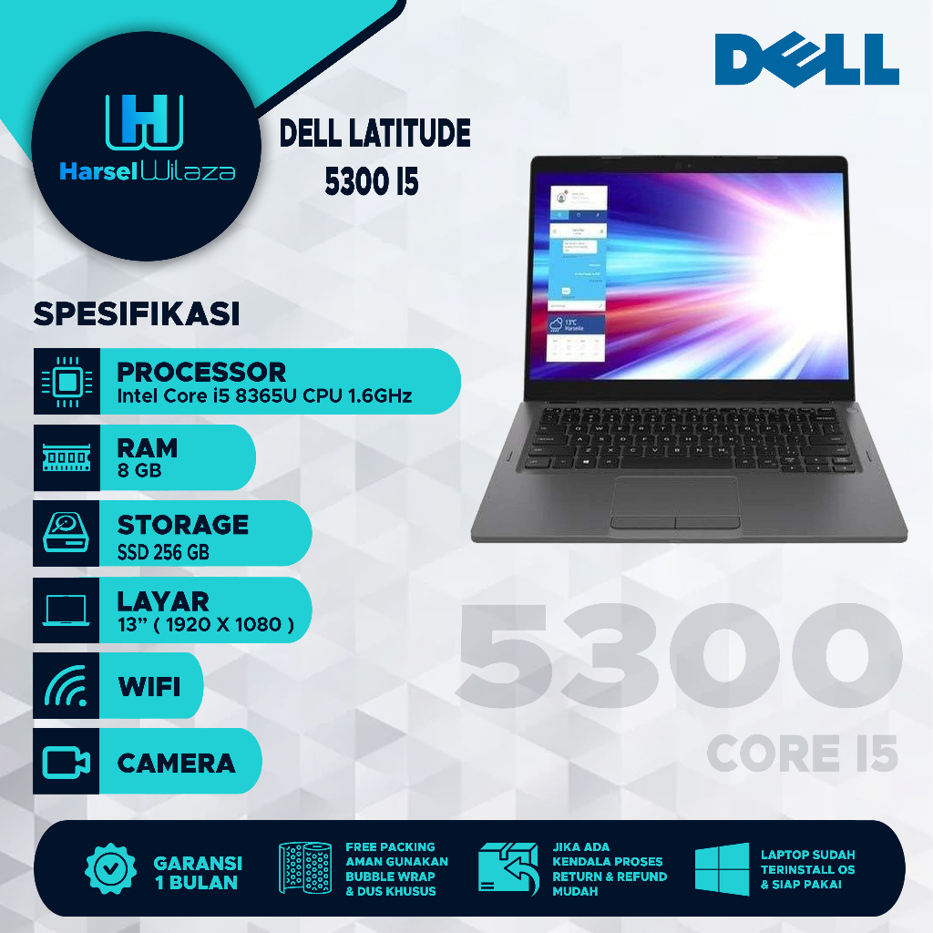 Promo Laptop Termurah Dell Latitude 5300 core i5 Touchscreen