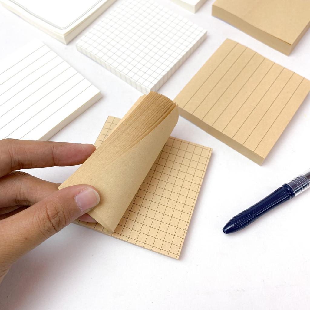

STICKY NOTE NOTES MEMO KRAFT PAPER SERIES BROWN WHITE BASIC VINTAGE KERTAS CATATAN PENGINGAT