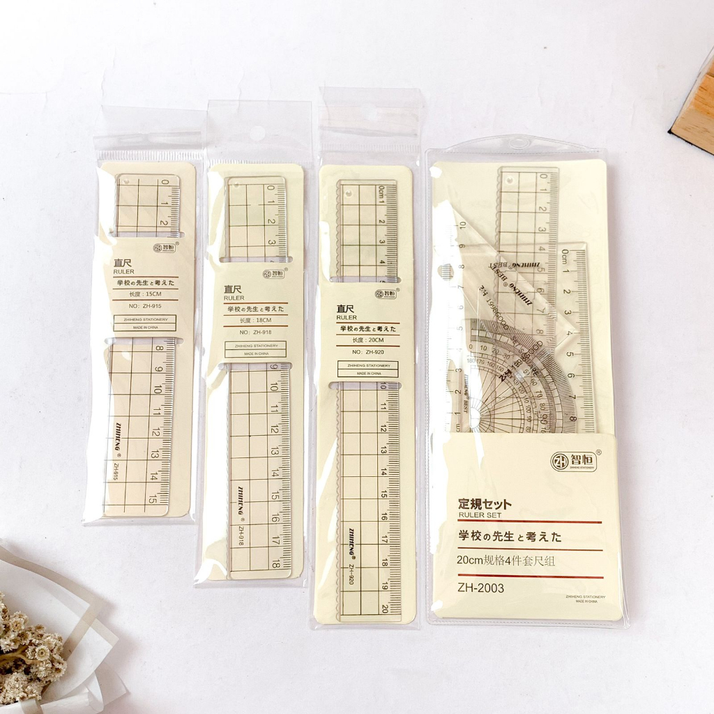 

15CM/18CM/20CM Penggaris TRANSPARAN GRID Ruler Lucu