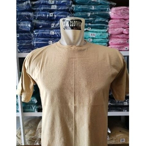 Kaos Polos Coklat Susu Pendek Cotton Combed Premium