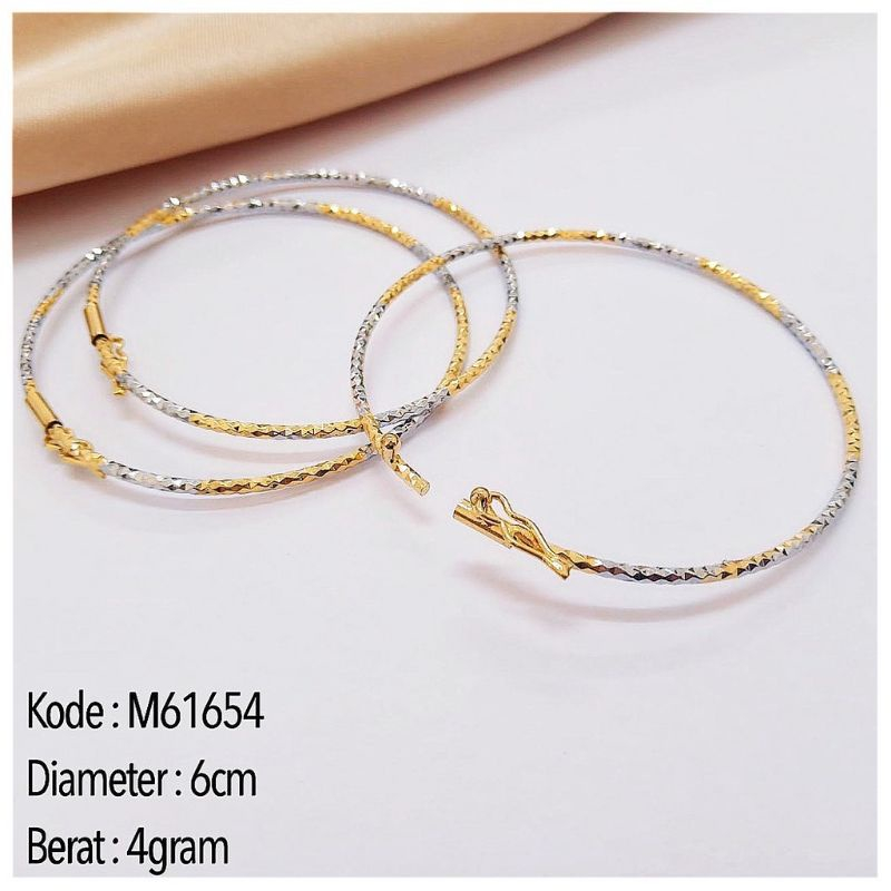 Gelang Keroncong Model Tipis Bukaan Samping Lapis Emas | Gelang Premium | Gelang Wanita