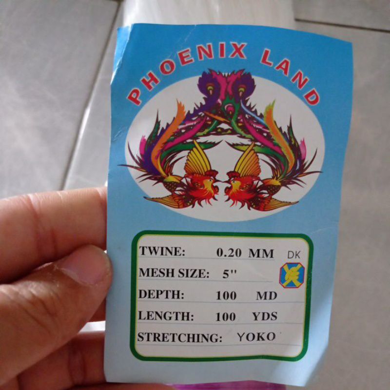 Jaring ikan 5 inchi 0.20 100md/100yds yoko jaring ikan senar murah pukat ikan