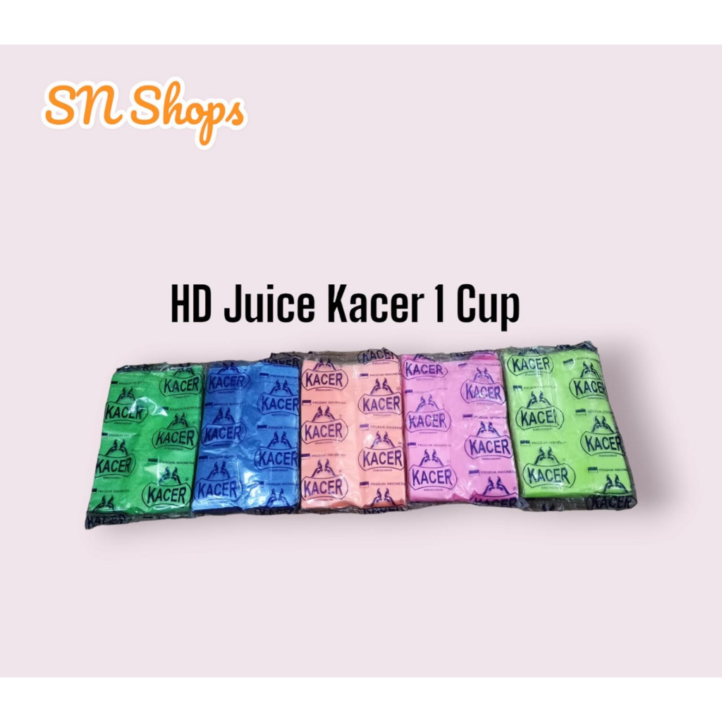 Kantong Plastik HD Gelas OZ Jus Warna-warni stabilo / Plastik Tenteng Gelas merk KACER ekonomis