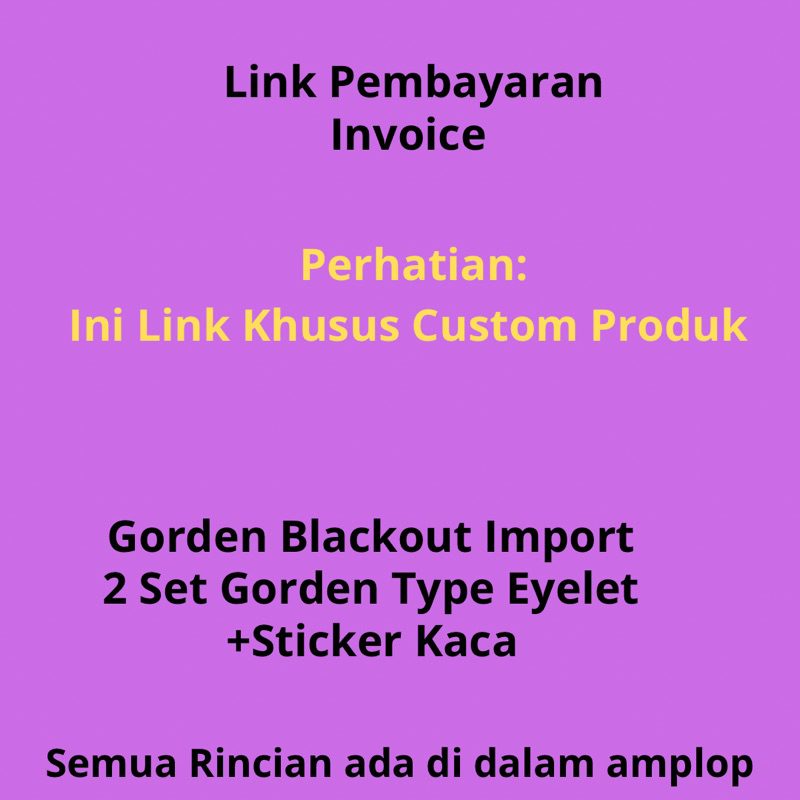 

Link Invoice Gorden Custom