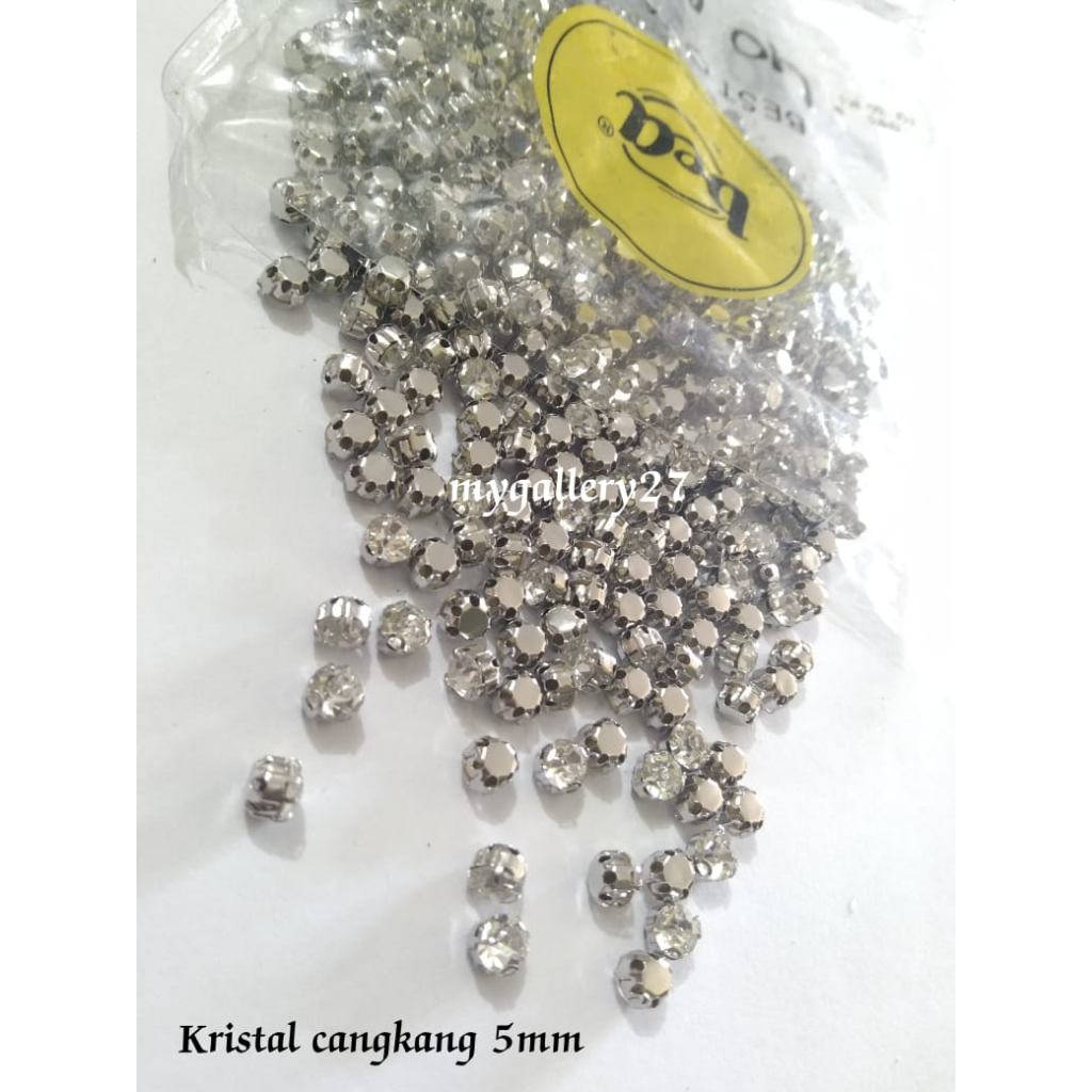 Payet Kristal Cangkang Bening Akrilik Bulat Untuk Hiasan Kebaya Baju Pengantin Termurah
