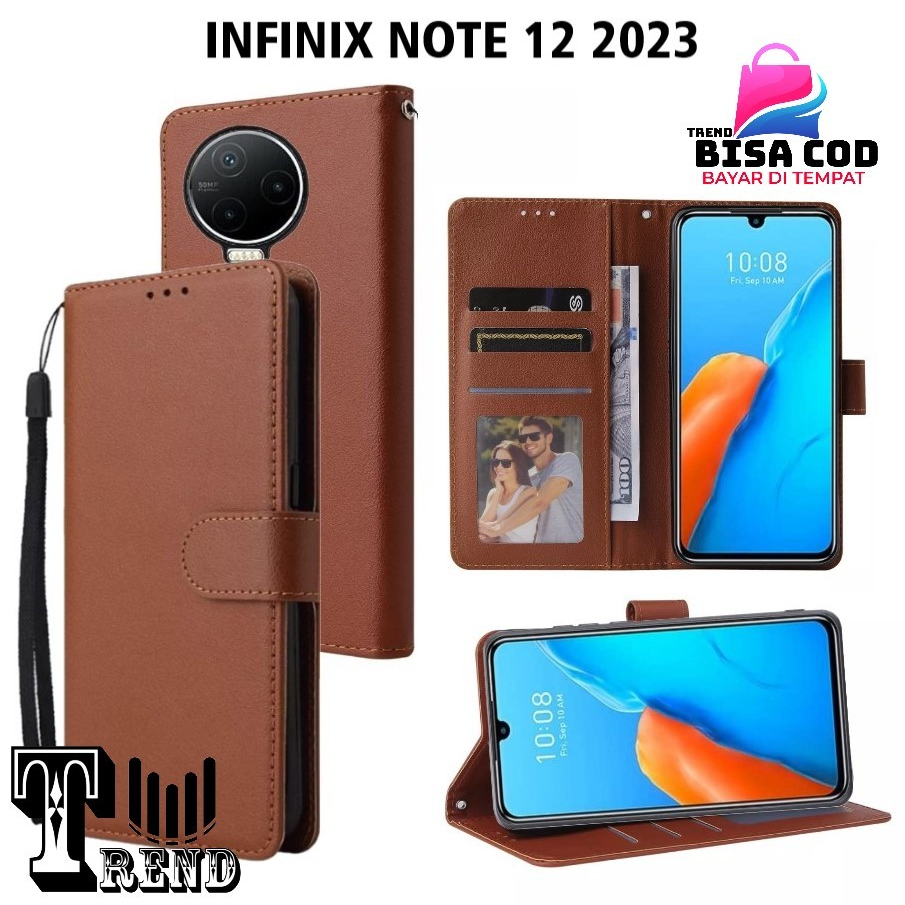 LEATHER CASE FLIP INFINIX NOTE 12 2023 - FLIP CASE KULIT UNTUK INFINIX NOTE  12 2023