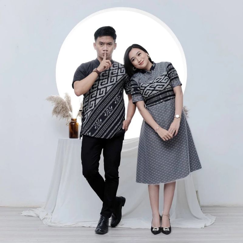 Cople tenun | set cople | baju kombinasi tenun pria wanita