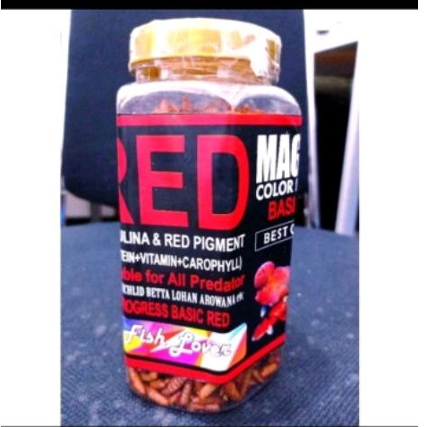 Makanan Ikan Predator Maggot Kering FISH LOVER MAGGOT  BLUE YELLOW RED 130GR
