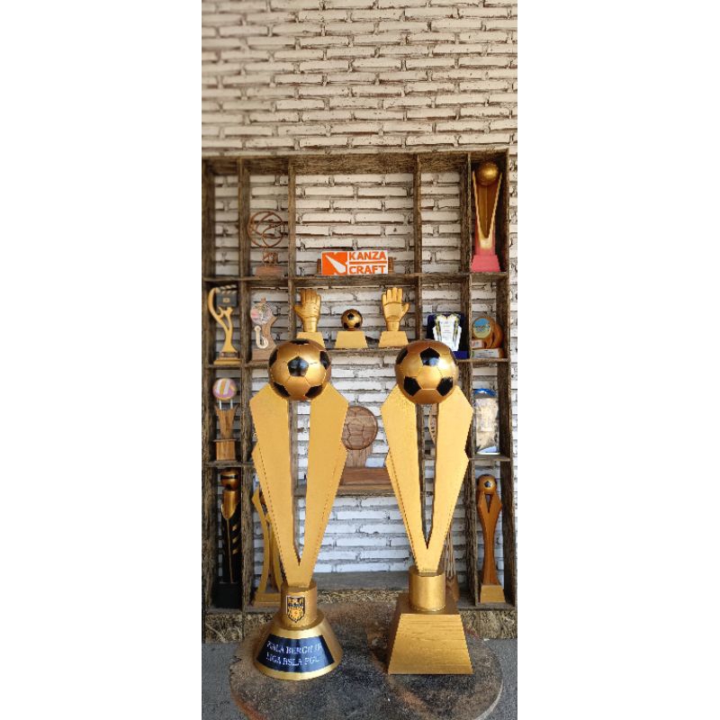 Piala kayu sepak bola/futsal,Free packing kayu