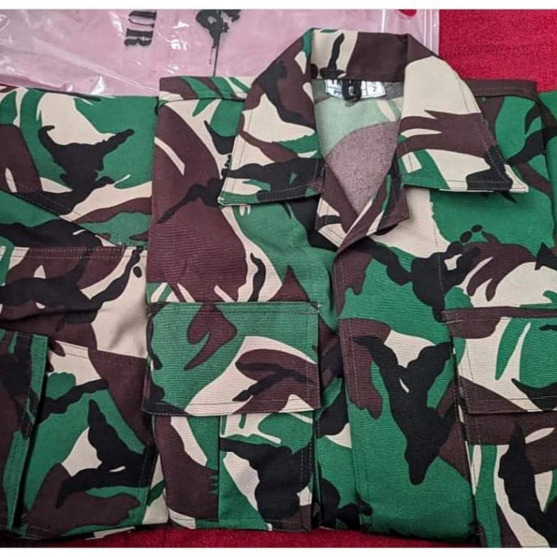 BAJU PDL BAHAN VELBET | BAJU LORENG VELBET | SERAGAM TNI | PAKAIAN DINAS LAPANGAN