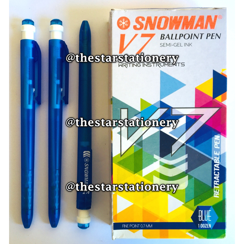 

(1 Biji) Pulpen Snowman V-7 0.7mm / Ballpoint Snowman V7 / Bolpen Snowman V7 / Bolpoin Snowman V 7