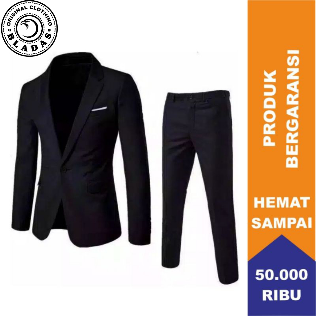 SETELAN JAS PRIA PREMIUM - JAS PRIA - JAS FORMAL - JAS FORMAL PRIA SETELAN- JAS PRIA HITAM