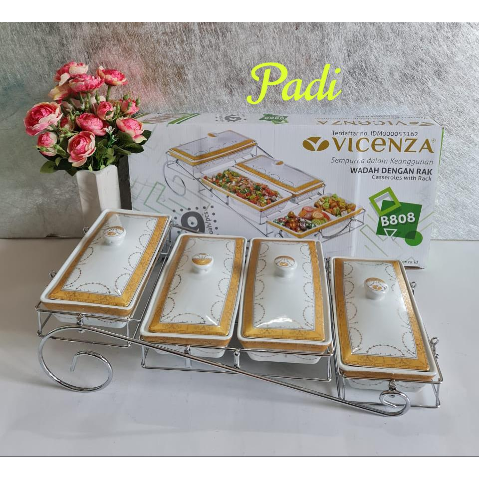 Prasmanan Keramik Tingkat Vicenza B808 Motif Padi Free Packing
