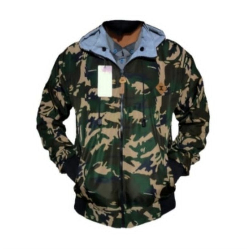 Dc jaket pria bolak balik pria bb dc army rusia loreng 2 in1 parasut