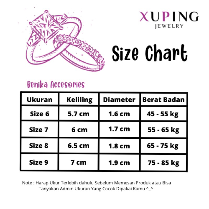 Cincin Xuping Jewellry Motif Lipan Polos