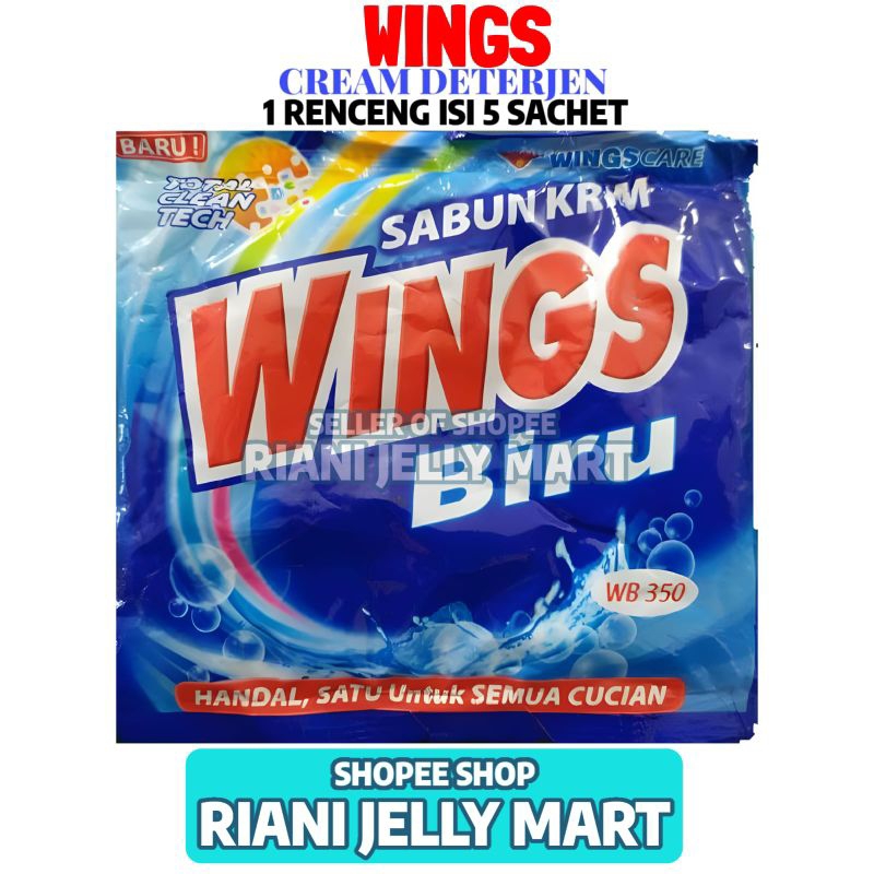 Sabun Wings Biru 67GR Colek Cream 1 Renceng Isi 5 Sachet