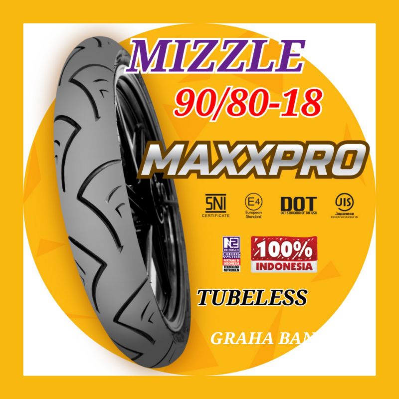 ban montor mizzle tubeles 90/80-18 tubles ban mizzle maxxpro tubeles 90/80-18 ban ring 18 ban 90/80-