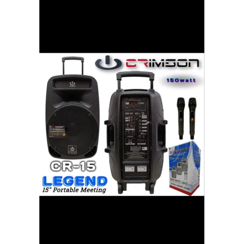Speaker Portable Wireless 15"inch Crimson CR-15 Legend