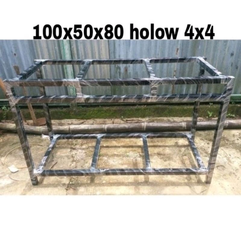 rak aquarium murah ukuran 100x50x80 2susun hollow 4x4