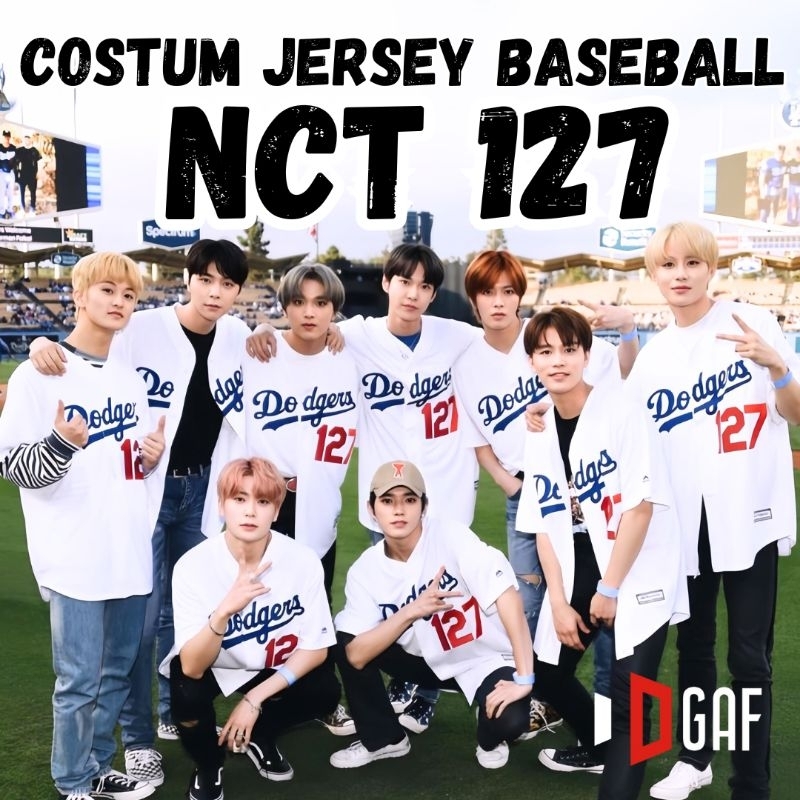 JERSEY BASEBALL NCT 127 Dodgers Official Pria Wanita - Costum Jersey Dodgers NCT 127 K-pop - Bahan S