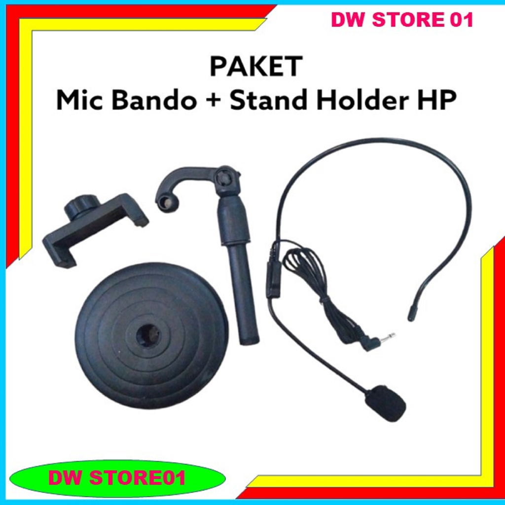 Stand Taffstudio Holder Smartphone Hp dan Mic Clip On Bando Microphone – TRIPOD ALAT LIVE STREAMING 