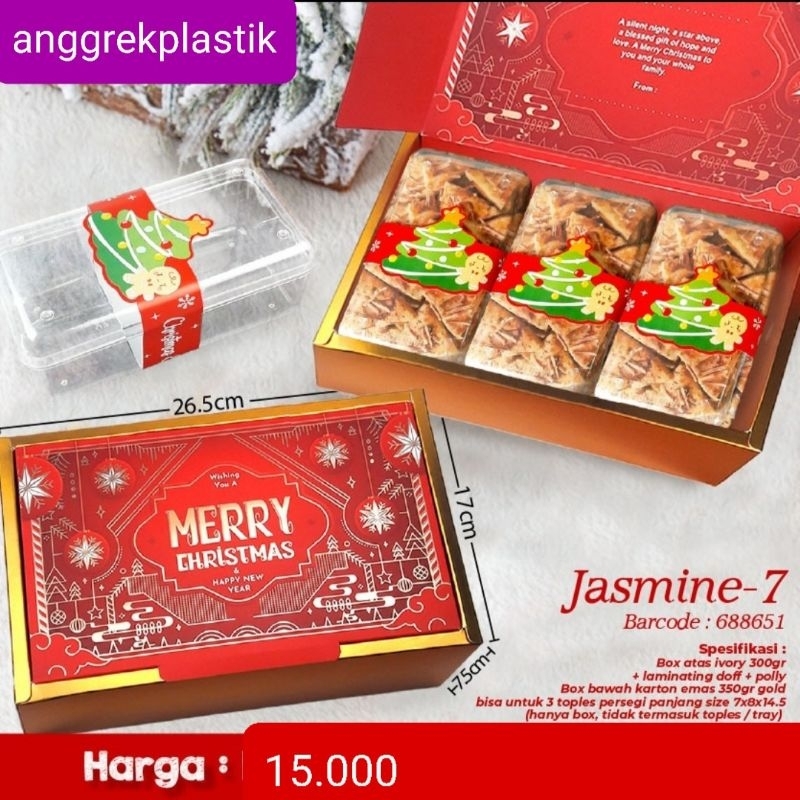 

dus box toples persegi kue kering Natal Christmas Jasmine