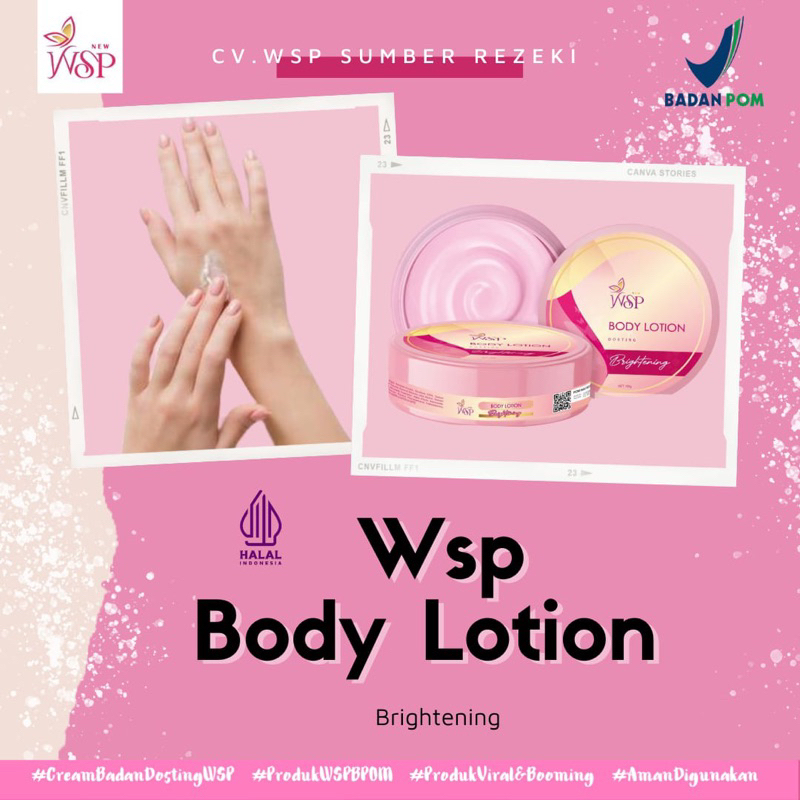 HANDBODY  PREMIUM WSP / HB VIRAL / BODYLOTION WSP WHITENING DOSTING | CREAM BADAN WSP WHITENING