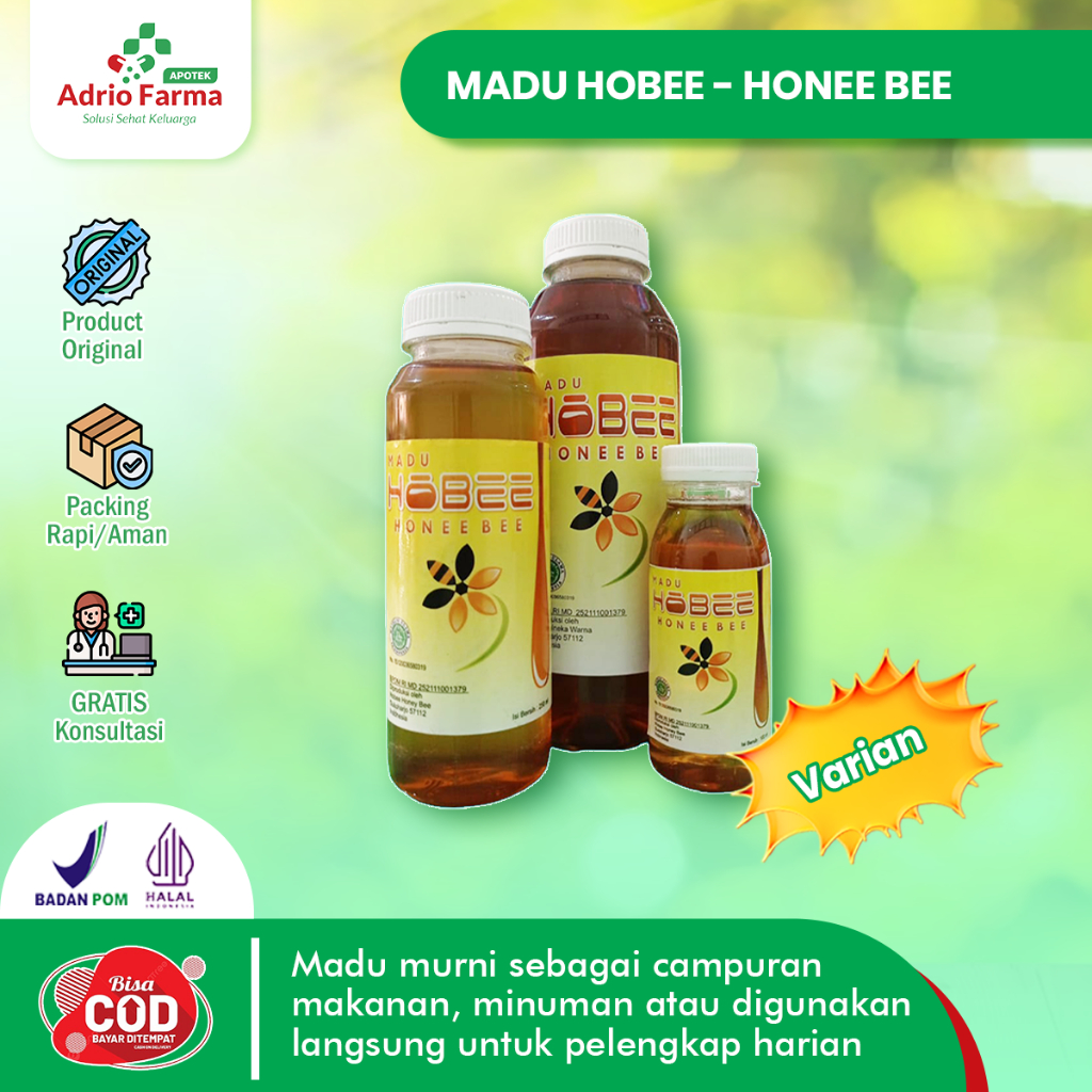 

Madu HOBEE - MURNI Botol @ 100gram // 250gram - MADU HONEE BEE - Madu Murni untuk Kesehatan