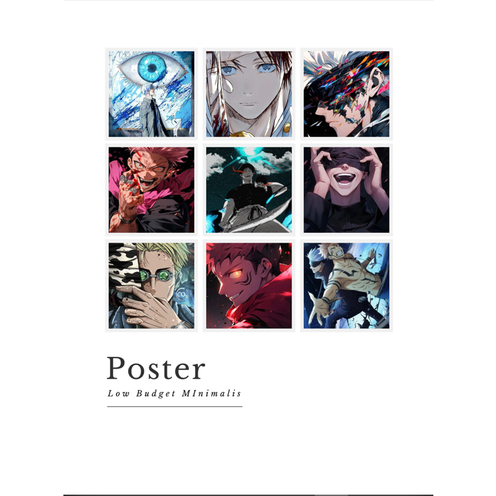 

STIKER POSTER ANIME JUJUTSU KAISEN/JJK ISI [9PCS]