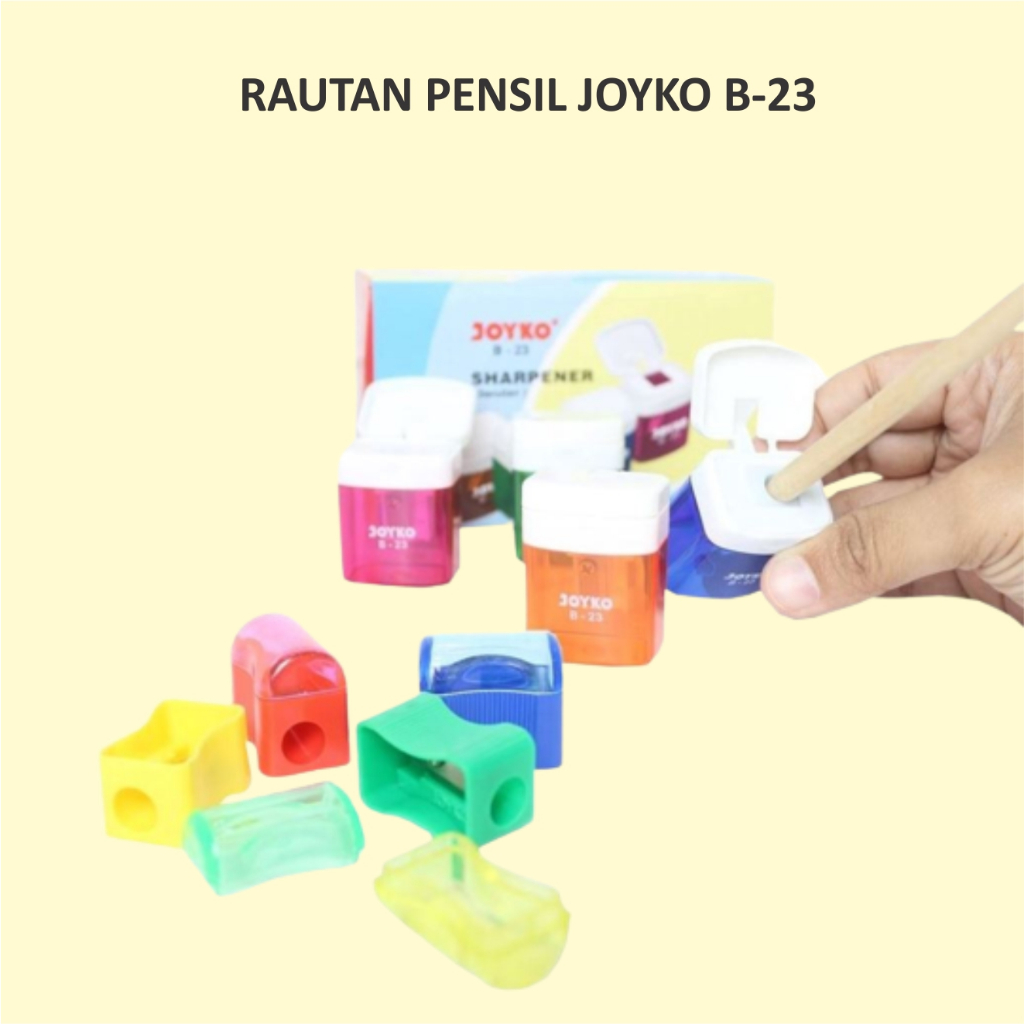 

Rautan Pensil Joyko Serutan Ongotan Bentuk Kotak Ukuran Besar dan Kecil Warna Warni - PB0098