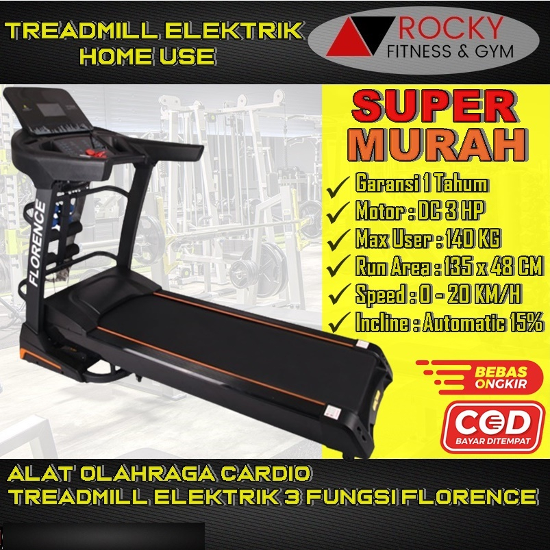 Treadmill Elektrik Florence/Alat Fitness/Alat Olahraga/Alat gym