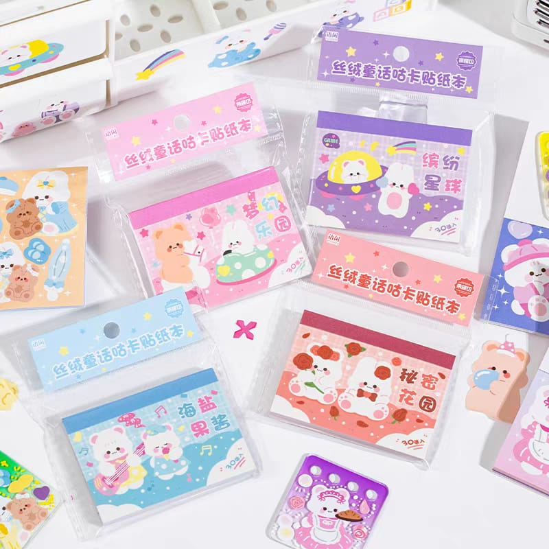 

[WindHeart] 30 lembar sticker book velvet fairy ins cute stickers book