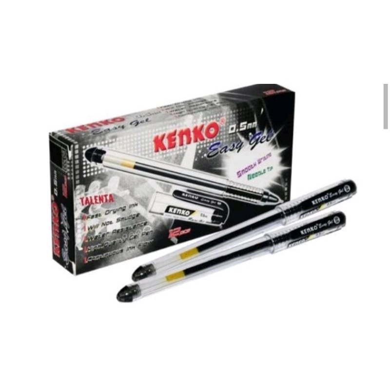 

pulpen easy gel kenko hitam 1pak isi 12