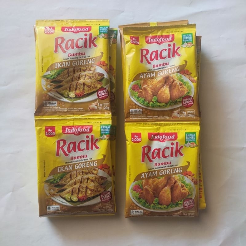 

Racik Indofood Ayam Goreng / Ikan Goreng / Nasi Goreng / Sayur Asem Isi 10 Pcs Per Renteng