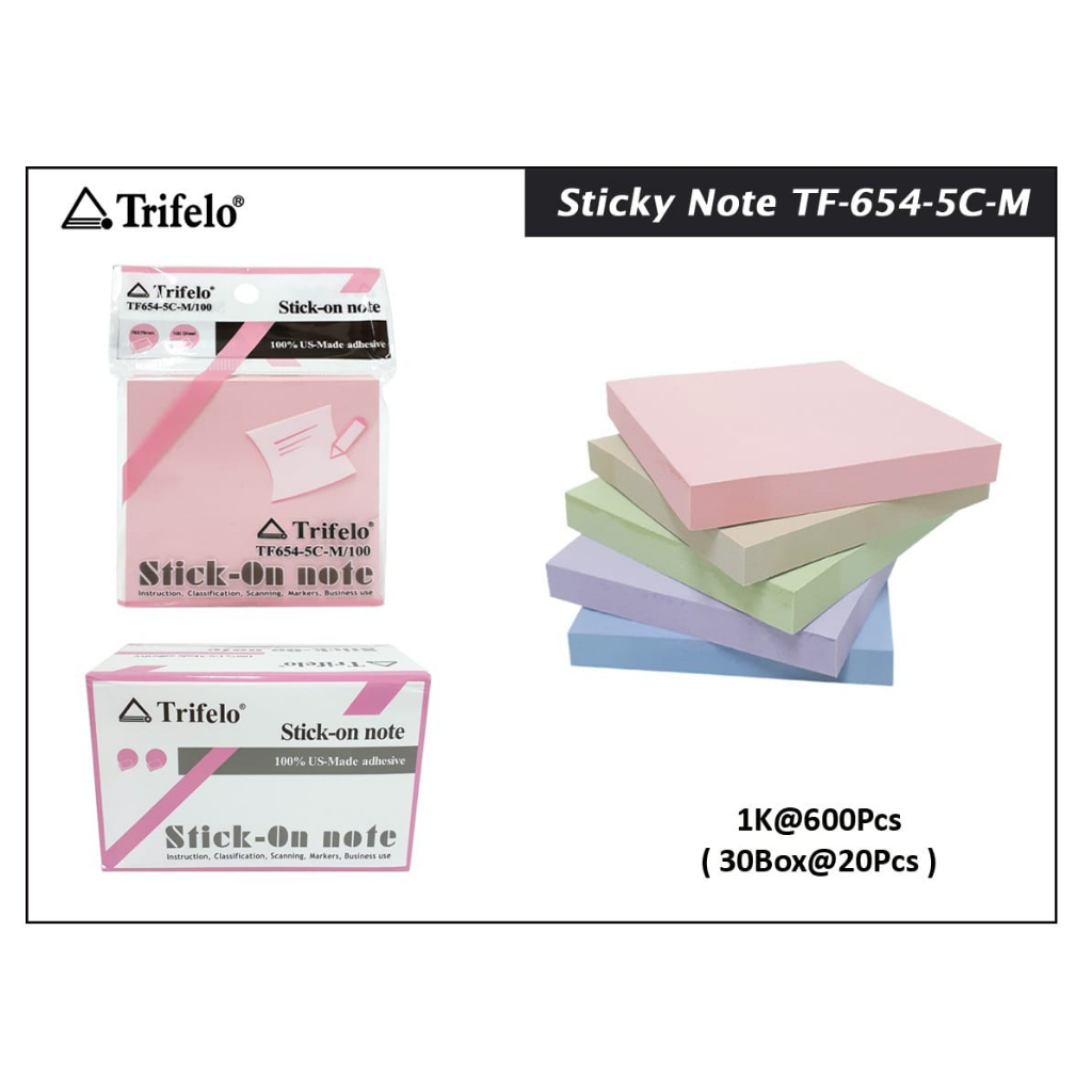 

sticky notes 654 pastel satu warna isi 100 trifello satuan