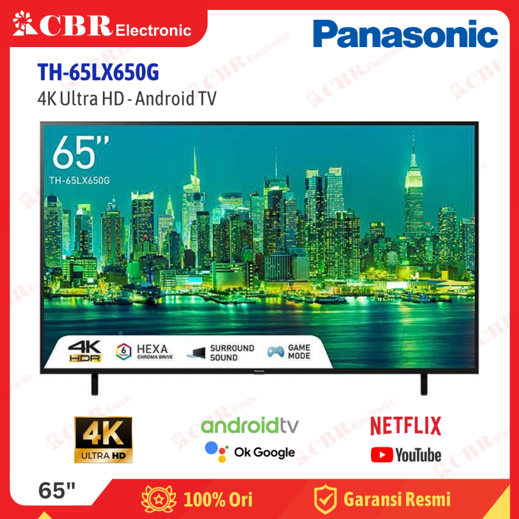 TV Panasonic 65 Inch LED 65LX650G (4K UHD-Android 11 TV)