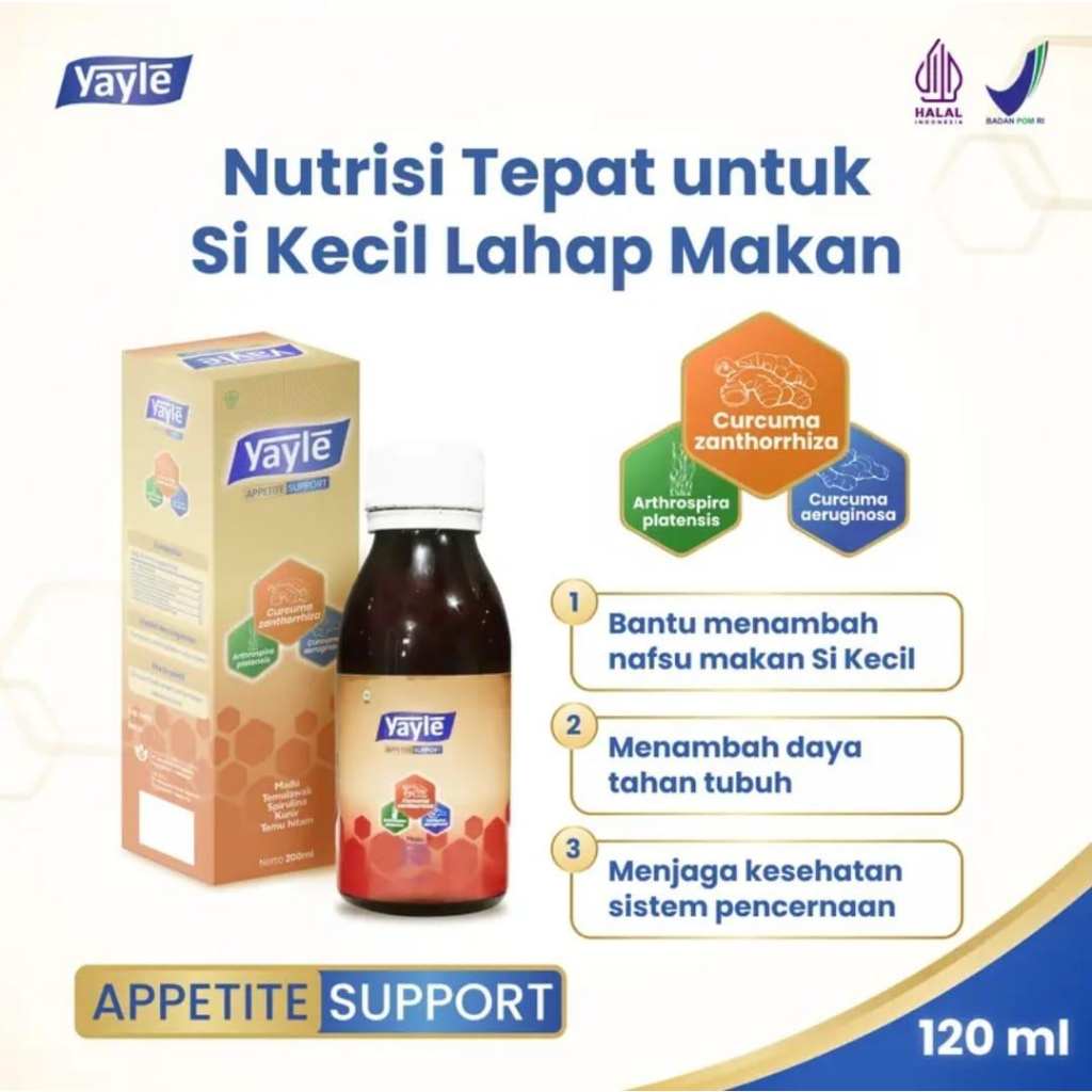 vitamin madu anak penambah nafsu makan yayle appetite 120ml