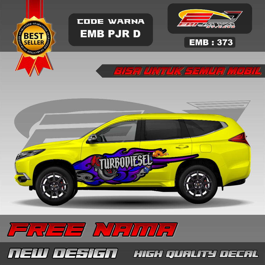 STIKER MOBIL SPORTY PAJERO, FORTUNER, NEW PANTHER DESAIN THAILOOK-STIKER MOBIL CUSTOM DESAIN-EMB373