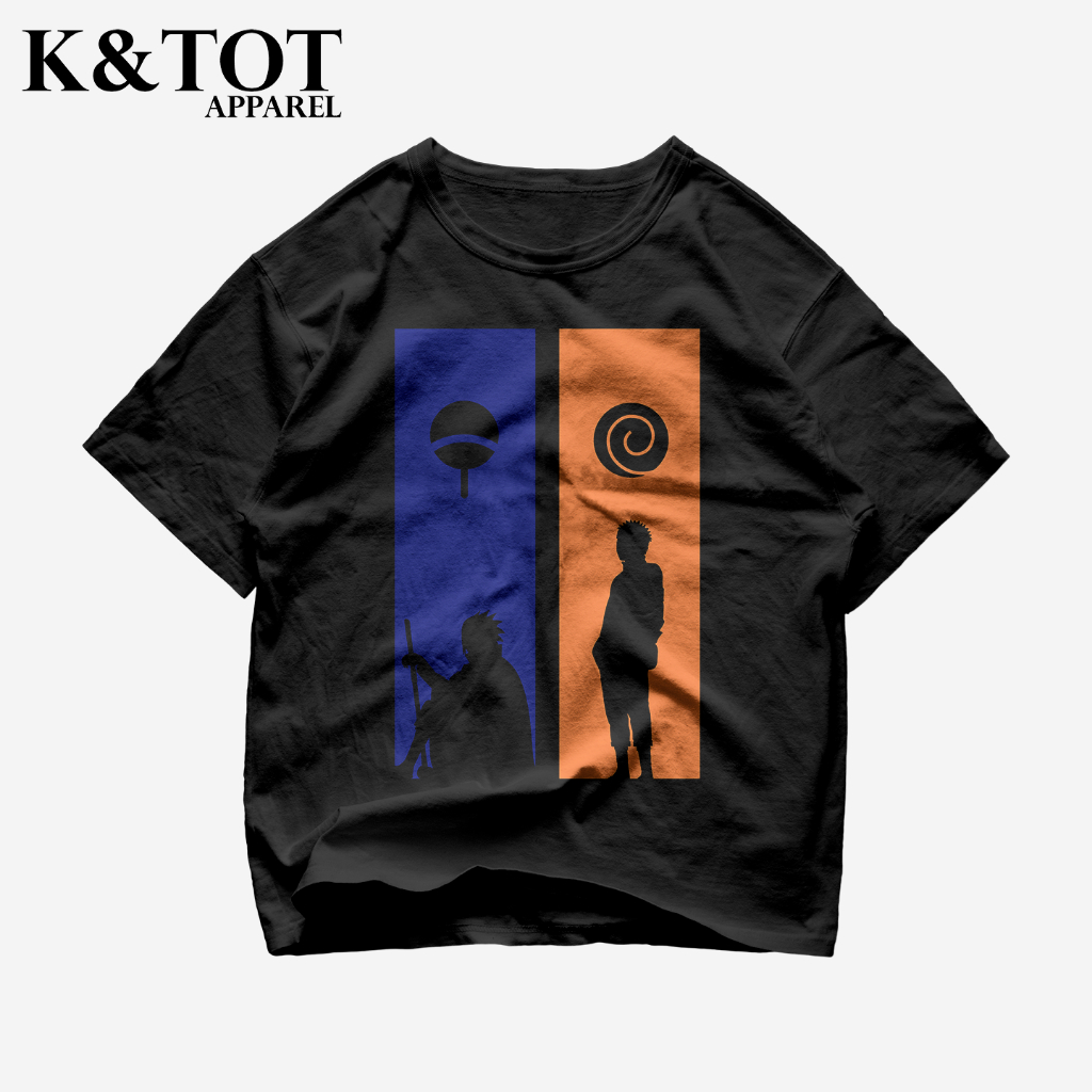 KNTOT - KAOS BAJU NARUTO X SASUKE | TSHIRT OVERSIZE VINTAGE HITAM BOOTLEG - PRIA WANITA DEWASA ANAK 