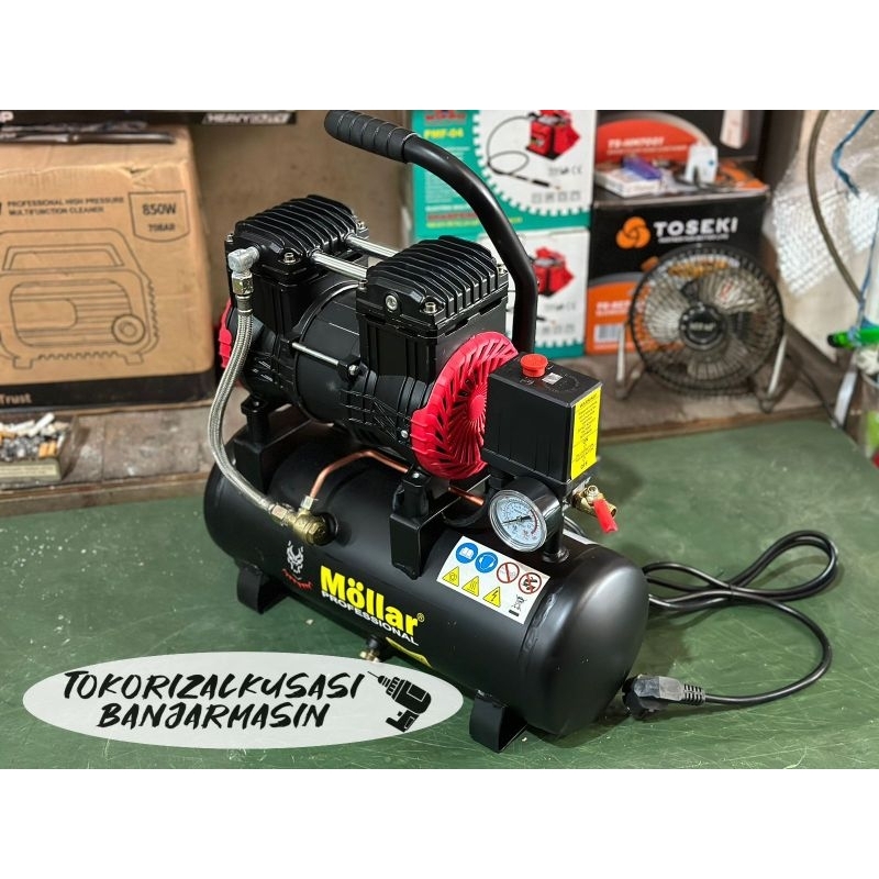 Kompresor listrik 1 hp MOLLAR 10 liter (BLACK PHANTER)