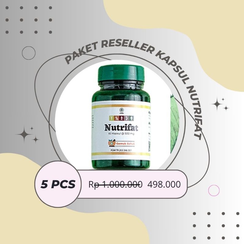 Penggemuk Badan Bpom Permanen Kapsul Nutrifat Paket Reseller 5 Pcs